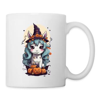Magisches Hexen Pony süßes Halloween Design - Tasse - Weiß - Rechts
