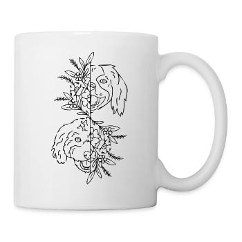 zwei Hunde - Tasse - Weiß - Rechts
