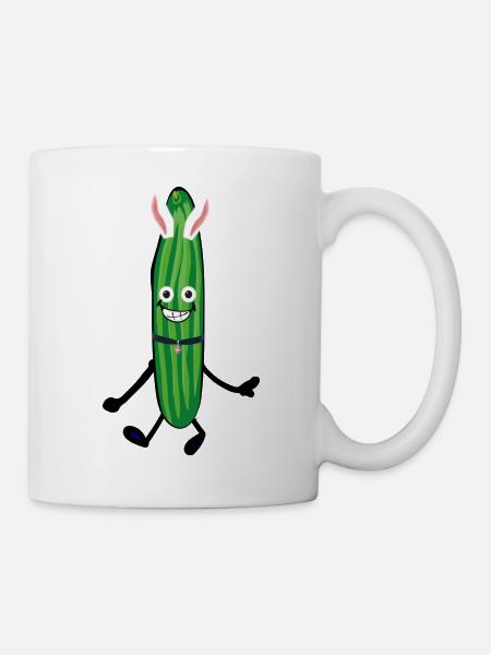 Bunny, Hase, Gurke,comic, Häschen - Tasse - Weiß