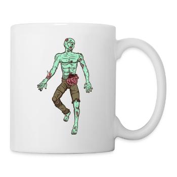 Zombie allongé sur le sol - Mug blanc - blanc - Droite