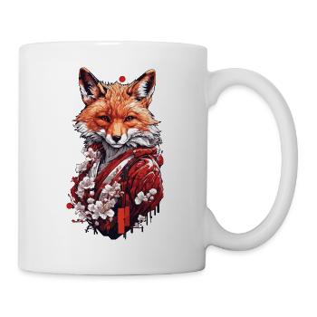 Magic Fox & Cherry Blossoms Japanese Aesthetics - Mug - white - Right