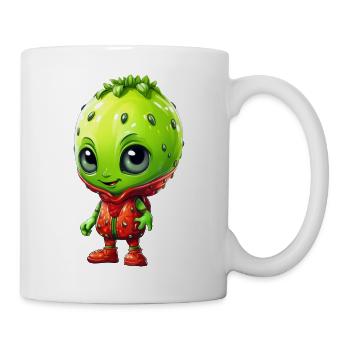 Kawaii Alien Strawberry: Extraterrestre mignon - Mug blanc - blanc - Droite