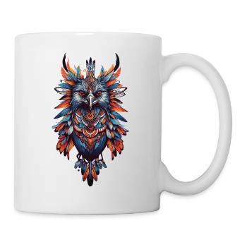 Spirituelles Indianer Raben Feder Mandala Design - Tasse - Weiß - Rechts