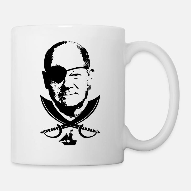 Retro Scholz witzelt Fluch der Karibik - Tasse - Weiß