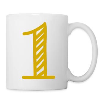 1. 1 AN. 1er ANNIVERSAIRE. ANNIVERSAIRE 1 AN - Mug blanc - blanc - Droite