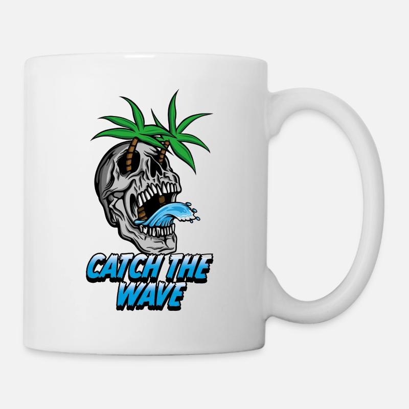 Catch the wave Surf shirt Illustration - Tasse - Weiß