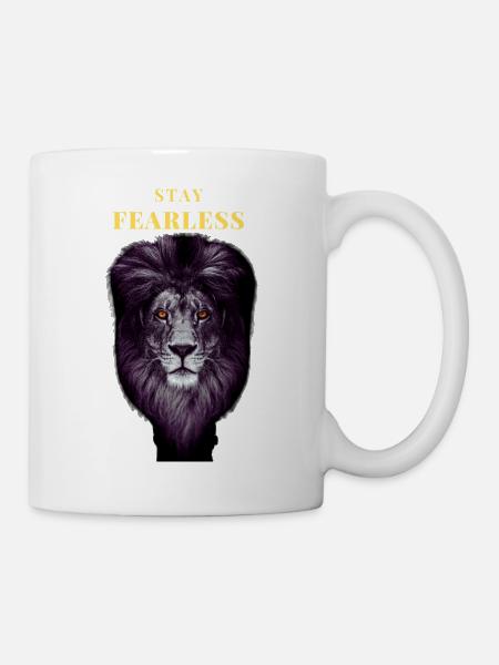Stay Fearless Leo - Fearless Lion - Lion - Mug blanc - blanc