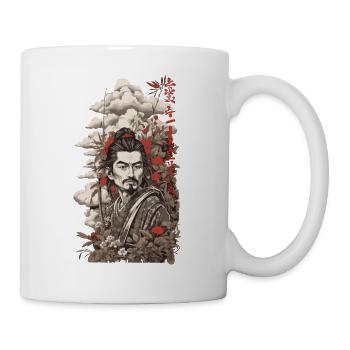 Japan Vintage Samurai Film Design Ukiyo-E Stil - Tasse - Weiß - Rechts