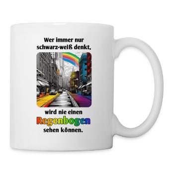 Arc-en-ciel dans la ville - Mug blanc - blanc - Droite