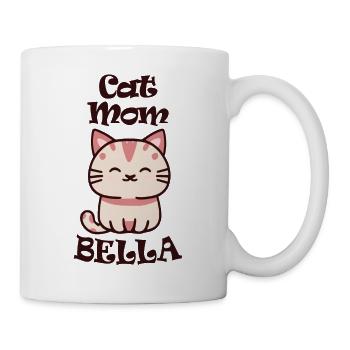 Bella Name Vorname mit Katze - Tasse - Weiß - Rechts