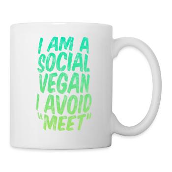 Je suis un végétalien social que j’évite Meet 3 - Mug blanc - blanc - Droite