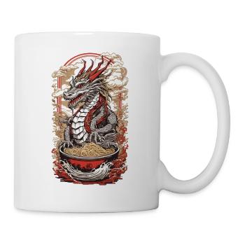 Aesthetic Ramen Drache Japan Wave Food Art Design - Tasse - Weiß - Rechts
