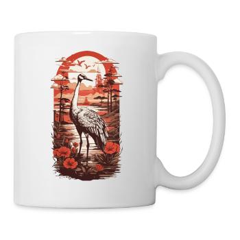 Grue vintage Japon Elegance Bird Retro Design - Mug blanc - blanc - Droite
