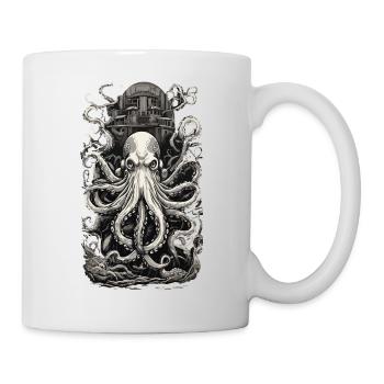Vintage Octopus Japanese Tattoo Art Design - Mug blanc - blanc - Droite
