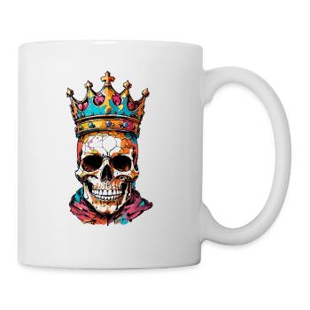 Totenkopf mit Krone - Tasse - Weiß - Rechts