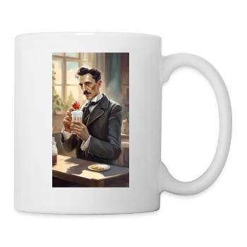 romantic Nikola Tesla science shirt - Mug - white - Right
