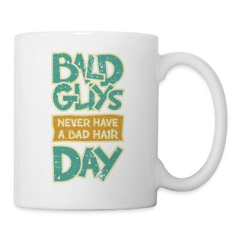 Bald guys never have a bad hair day. - Mug - white - Right