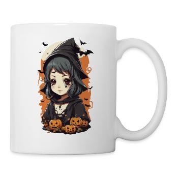Anime Stil Okkulte kleine Halloween Hexe - Tasse - Weiß - Rechts
