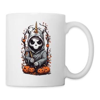 Kawaii Einhorn Sensenmann Halloween Zauber - Tasse - Weiß - Rechts
