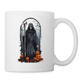 Retro Grim Reaper Pumpkin Halloween Horror Design - Mug - white - Right