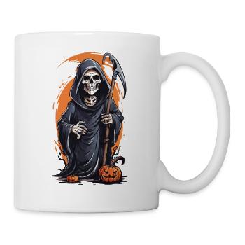 Kleiner Halloween Sensenmann lustiger Oktober - Tasse - Weiß - Rechts