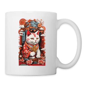 Chats japonais porte-bonheur amoureux des chats - Mug blanc - blanc - Droite