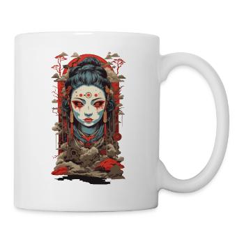 Retro Oni Aesthetic Japan Creepy Art Design - Mug - white - Right