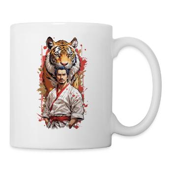 Tiger Martial Artist Retro Martial Arts Art Style - Mug - white - Right
