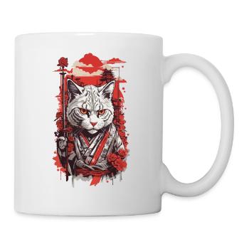 Asian Cat in Retro Japan Cat Style - Mug - white - Right