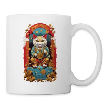 Design streetwear esthétique du chat porte-bonheur japonais - Mug blanc - blanc - Droite
