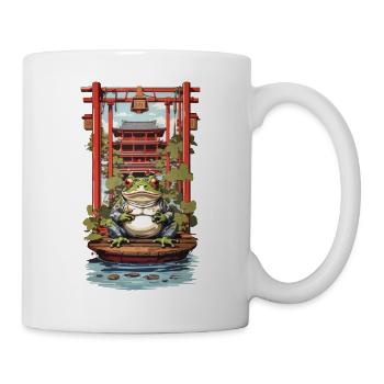 Japanese Lucky Charm Frog Aesthetic Design - Mug - white - Right
