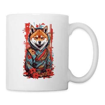 Shiba esthétique rétro Japon chiens Popart Design - Mug blanc - blanc - Droite