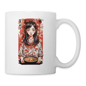 Japanese Ramen Soups Girl Ukiyo-E Style - Mug - white - Right