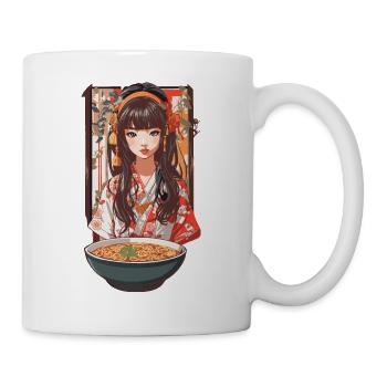 Ramen Ästhetik Retro Nudelsuppen Streetwear Design - Tasse - Weiß - Rechts