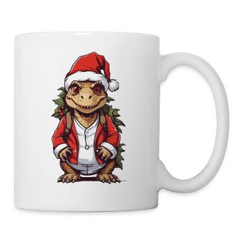 Dinosaure à Noël Père Noël Dino - Mug blanc - blanc - Droite