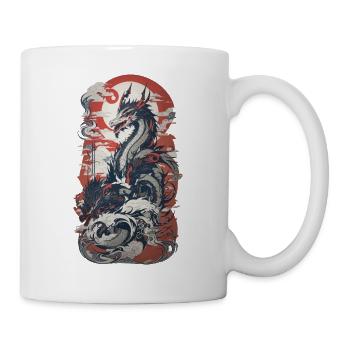 Ukiyo-E Style Dragon in Retro Design Art - Mug - white - Right