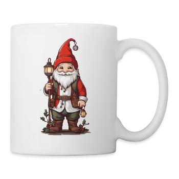 Nordischer Weihnachtsgnom festliches Weihnachten - Tasse - Weiß - Rechts