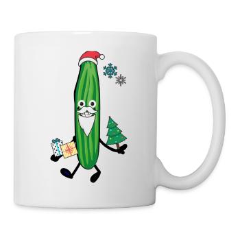 Concombre, Noël, Père Noël, Père Noël - Mug blanc - blanc - Droite