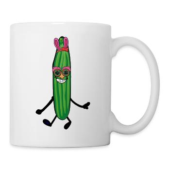 concombre de fête, rétro, concombre, oreilles de lapin, lapin - Mug blanc - blanc - Droite