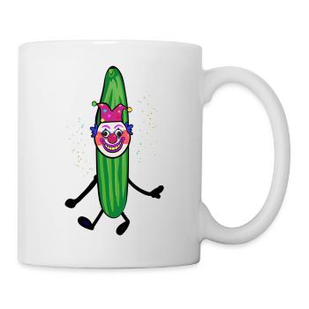 Partygurke,Gurke, karneval,Clown,Verkleidung - Tasse - Weiß - Rechts