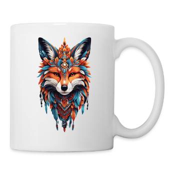 Fuchs Mandala Yoga Zen Spiritualität Meditation - Tasse - Weiß - Rechts