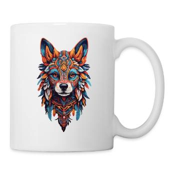 Schamanen Hund Spirit Bohemian Design - Tasse - Weiß - Rechts