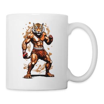 Arts martiaux tigre kickboxeur kickboxing design - Mug blanc - blanc - Droite