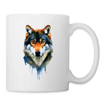 Der Wolf - Tasse - Weiß - Rechts