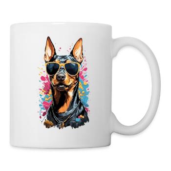Cooler Dobermann Hund Design mit Stil - Tasse - Weiß - Rechts