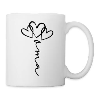Oma Schrift Herzblume - Tasse - Weiß - Rechts