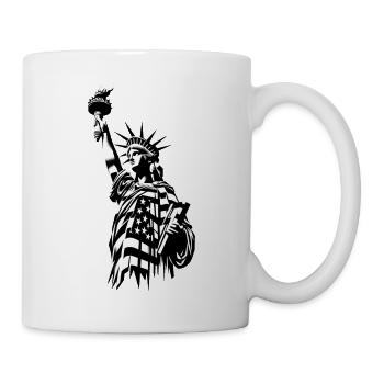Statue de la Liberté USA drapeau street art - Mug blanc - blanc - Droite