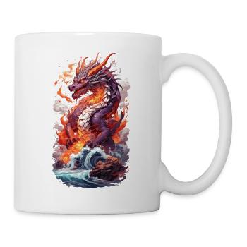 cool anime dragon fire breath manga - Mug - white - Right