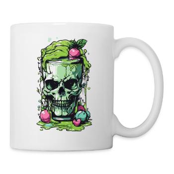 Giftiger Gothic Skull Becher Halloween Design - Tasse - Weiß - Rechts