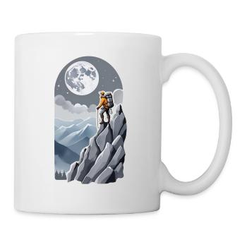 Klettern - Mond - Weltraum - Tasse - Weiß - Rechts